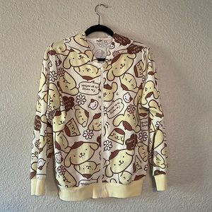 Sanrio Free Size Pompompurin Zip-Up Hoodie